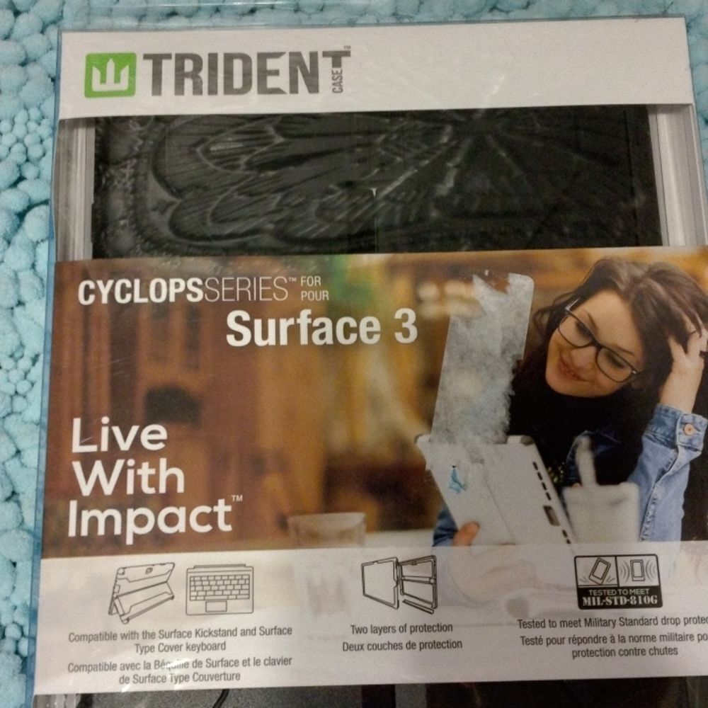 NWT Trident Case Cyclops Series for Surface 3 Microsoft. Black case.